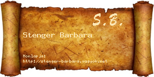Stenger Barbara névjegykártya